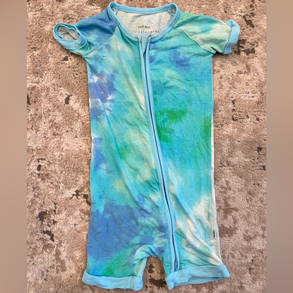 Little Sleepies Tidepool Watercolor Shorty Zippy
